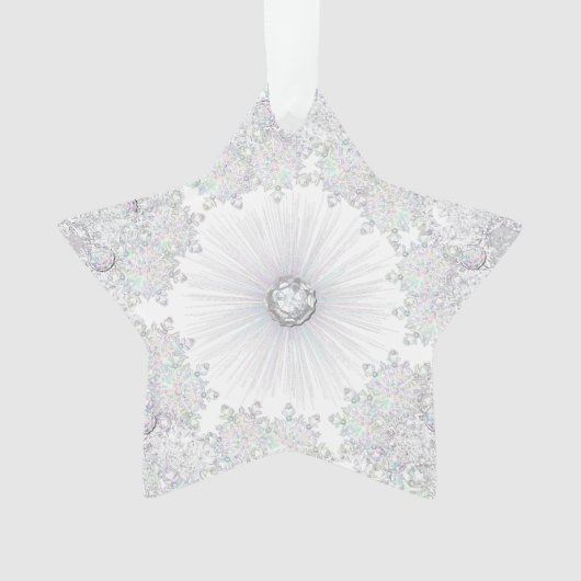 witte sneeuwvlok ornament (voorkant)