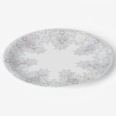 Witte sneeuwvlok papieren bordje (Gekanteld)