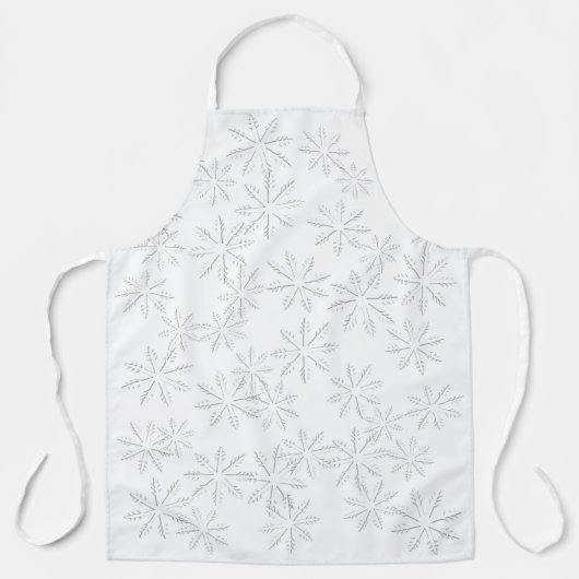 Witte Sneeuwvlok Print Schort (Voorkant)