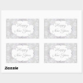 Witte sneeuwvlok rechthoekige sticker (Vel)