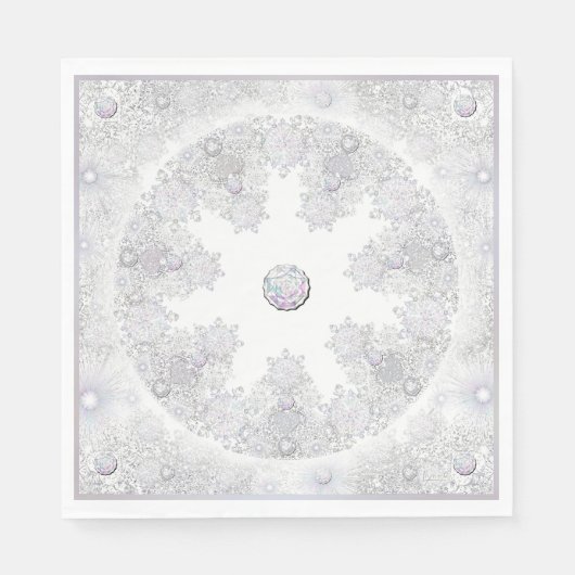 Witte sneeuwvlok servet (Voorkant)