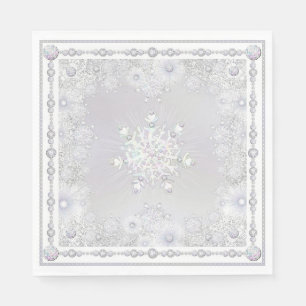 Witte sneeuwvlok servet