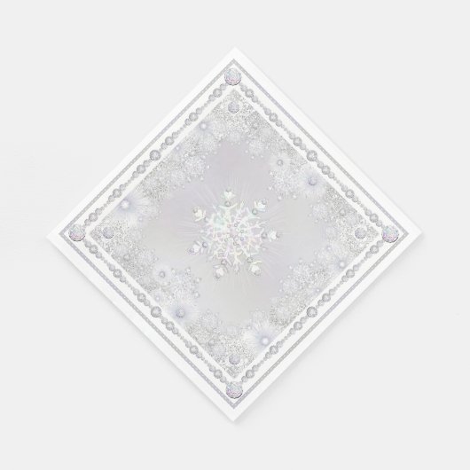 Witte sneeuwvlok servet (Hoek)