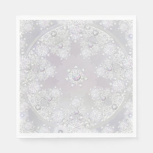Witte sneeuwvlok servet (Voorkant)