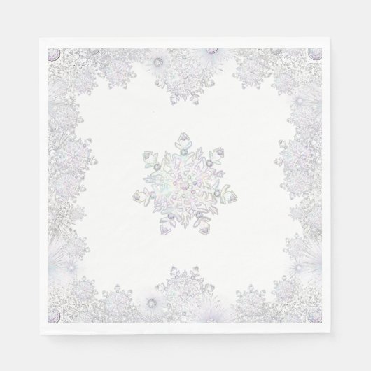 Witte sneeuwvlok servet (Voorkant)