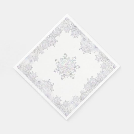 Witte sneeuwvlok servet (Hoek)
