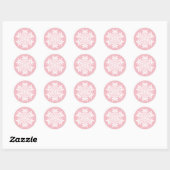  Witte Sneeuwvlok (Suikerblos)  Ronde Sticker (Vel)