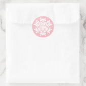  Witte Sneeuwvlok (Suikerblos)  Ronde Sticker (Tas)