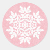  Witte Sneeuwvlok (Suikerblos)  Ronde Sticker (Voorkant)