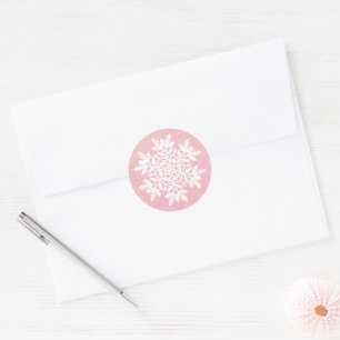Witte Sneeuwvlok (Suikerblos) Ronde Sticker