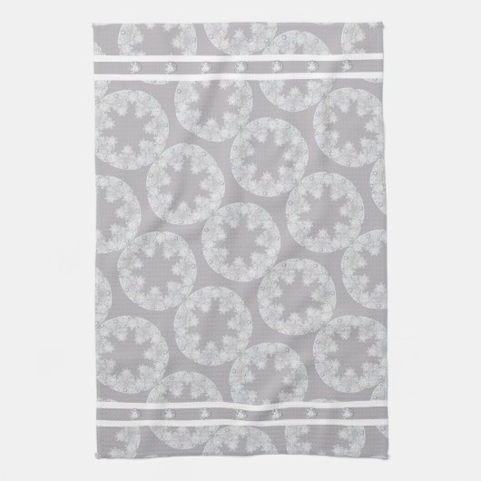 Witte sneeuwvlok theedoek (Verticaal)