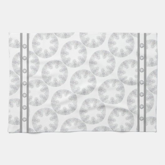 Witte sneeuwvlok theedoek (Horizontaal)