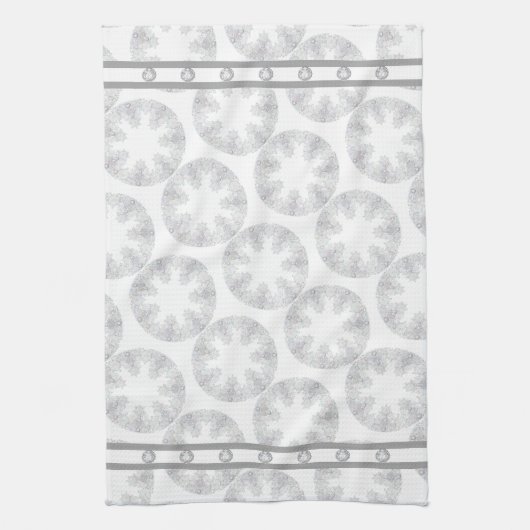 Witte sneeuwvlok theedoek (Verticaal)