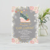 Witte sneeuwvlok Winter Onederland Birthday Kaart (Staand voorkant)