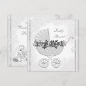 Witte sneeuwvlok Winter Wonderland Baby shower Kaart (Voorkant / Achterkant)