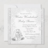 Witte sneeuwvlok Winter Wonderland Baby shower Kaart (Achterkant)