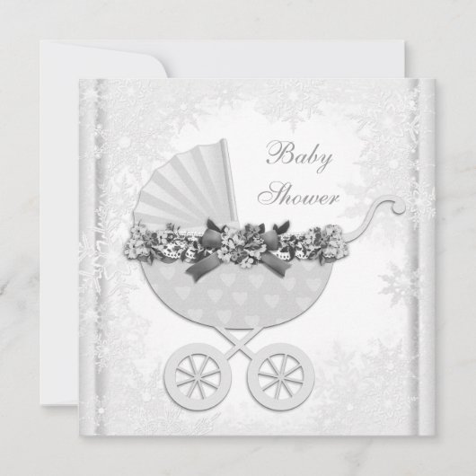 Witte sneeuwvlok Winter Wonderland Baby shower Kaart (Voorkant)