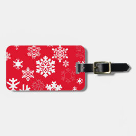 Witte sneeuwvlokken - achtergrondkleur bagagelabel