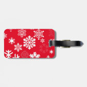 Witte sneeuwvlokken -  achtergrondkleur bagagelabel (Achterkant horizontaal)