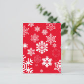 Witte sneeuwvlokken - achtergrondkleur briefkaart (Staand voorkant)