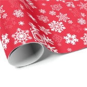 Witte sneeuwvlokken - achtergrondkleur cadeaupapier (Rol Hoek)