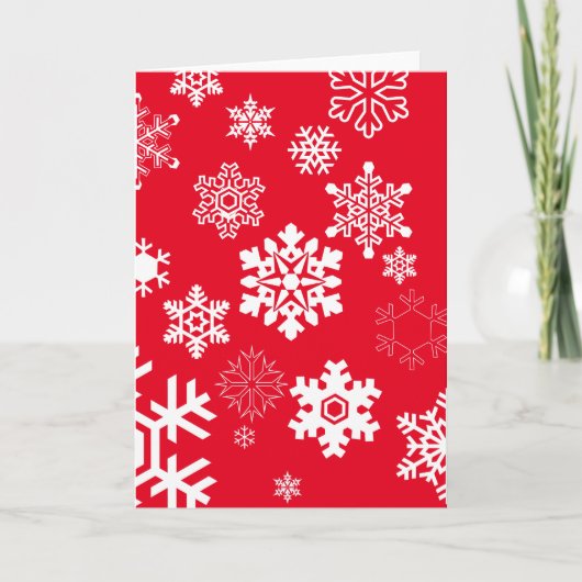 Witte sneeuwvlokken - achtergrondkleur feestdagen kaart (Voorkant)