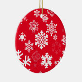 Witte sneeuwvlokken - achtergrondkleur keramisch ornament (Rechts)