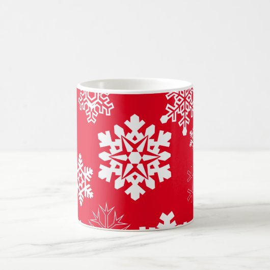 Witte sneeuwvlokken -  achtergrondkleur koffiemok (Center)