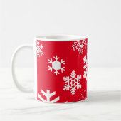 Witte sneeuwvlokken -  achtergrondkleur koffiemok (Links)