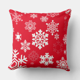 Witte sneeuwvlokken - achtergrondkleur kussen