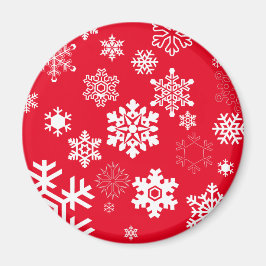 Witte sneeuwvlokken - achtergrondkleur magneet