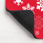 Witte sneeuwvlokken - achtergrondkleur muismat (Hoek)