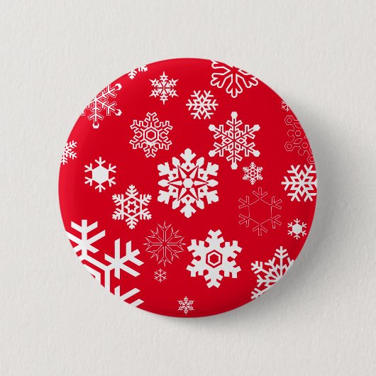 Witte sneeuwvlokken - achtergrondkleur ronde button 5,7 cm (Voorkant)