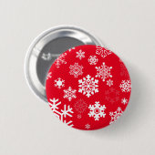 Witte sneeuwvlokken - achtergrondkleur ronde button 5,7 cm (Voorkant /achterkant)