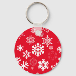 Witte sneeuwvlokken - achtergrondkleur sleutelhanger