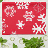 Witte sneeuwvlokken - achtergrondkleur theedoek (Gevouwen)