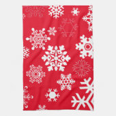 Witte sneeuwvlokken - achtergrondkleur theedoek (Verticaal)