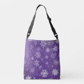 Witte Sneeuwvlokken Amethist Paarse Crossbody Tas (Achterkant)