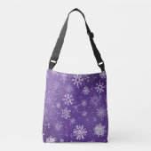 Witte Sneeuwvlokken Amethist Paarse Crossbody Tas (Voorkant)