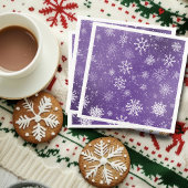 Witte Sneeuwvlokken Amethist Paarse Servet