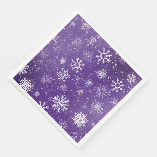 Witte Sneeuwvlokken Amethist Paarse Servet (Hoek)