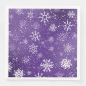 Witte Sneeuwvlokken Amethist Paarse Servet (Voorkant)