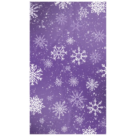 Witte Sneeuwvlokken Amethist Paarse Tafelkleed (Voorkant)