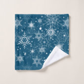 Witte sneeuwvlokken bad handdoek (Wasdoekje)