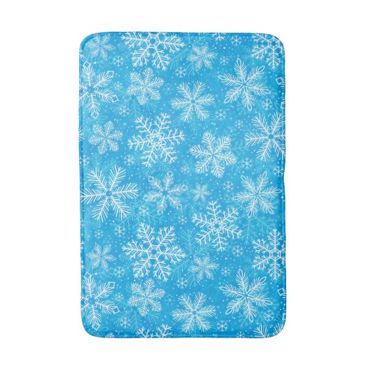 Witte sneeuwvlokken badmat (Voorkant Verticaal)