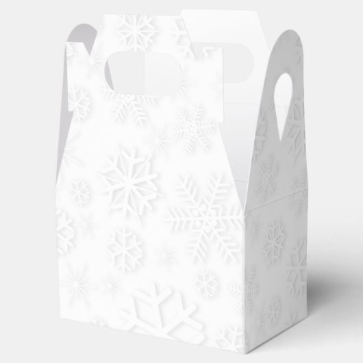 Witte sneeuwvlokken bedankdoosjes (Geopend)