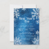 Witte sneeuwvlokken Blauw 1 Nieuwjaarsfeest Kaart (Voorkant)