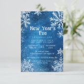 Witte sneeuwvlokken Blauw 1 Nieuwjaarsfeest Kaart (Staand voorkant)