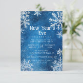 Witte sneeuwvlokken Blauw 1 Nieuwjaarsfeest Kaart (Staand voorkant)
