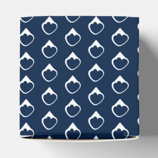 Witte sneeuwvlokken blauw geschenk bedankdoosjes (Bovenkant)